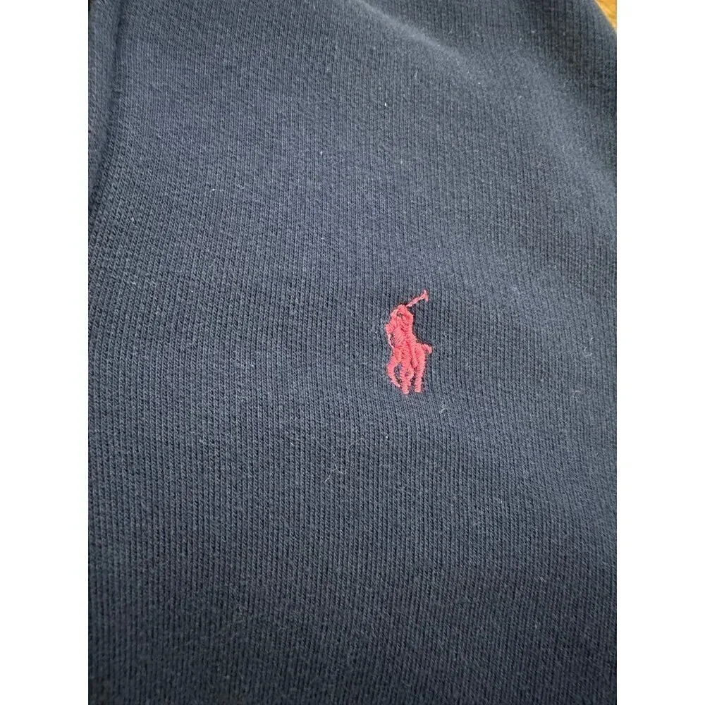 Ralph Lauren navy zip up sweatshirt hoodie with ruffles lettuce trim